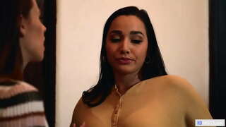 Busty və волосатая lesbian və onun qonşusu seks