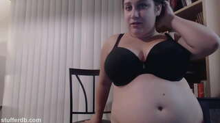 Chubby girl loves desserts