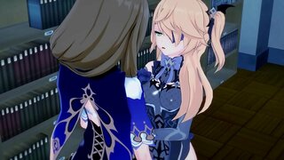 Fischl gets fucked by Lisa. Girl on Girl fuck sex.